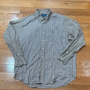 POLO by Ralph Lauren Men's Beige Checkered Shirt - Size XL